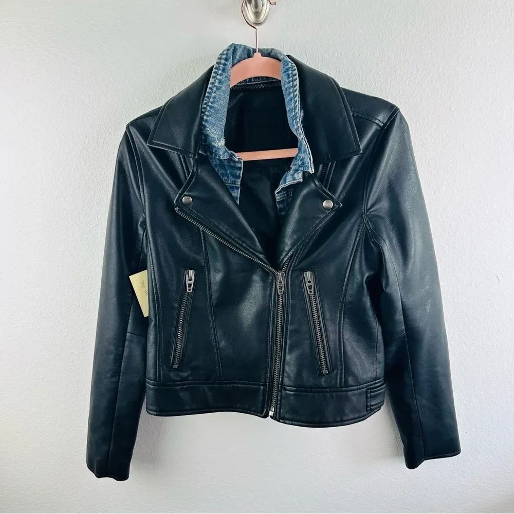Blank NYC The Cool Kid‎ Black Vegan Leather Jacket NWT